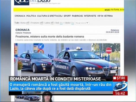 O răm&acirc;ncă a murit &icirc;n condiţii misterioase &icirc;n Italia