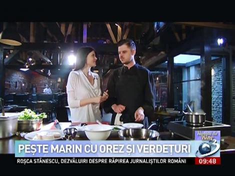 Numai de bine: Peşte marin cu orez şi verdeţuri