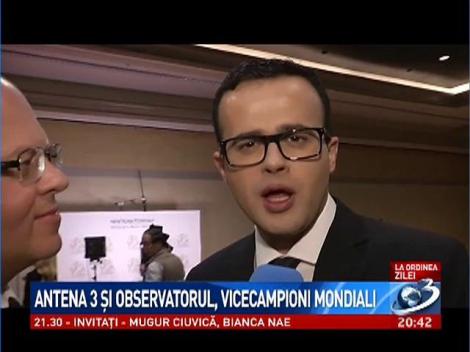 Antena 3 şi Observator, vicecampioni în elita mondială