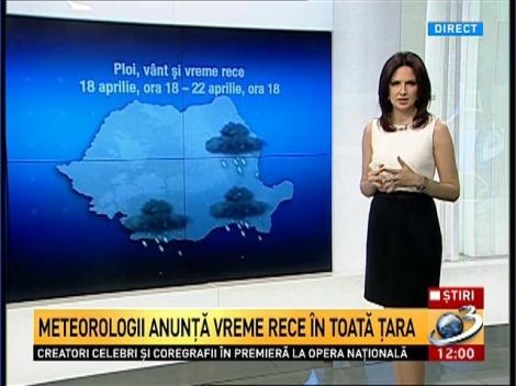 V&acirc;nt puternic &icirc;n mai multe zone din ţară. Ploi abundente, frig şi brumă peste Rom&acirc;nia