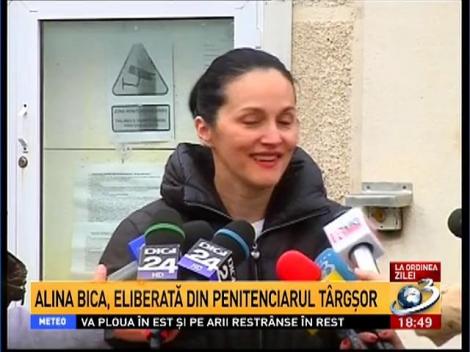 Declaraţiile Alinei Bica la ieşirea din închisoare