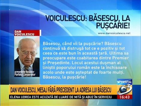 Dan Voiculescu, mesaj fără precedent la adresa lui Băsescu