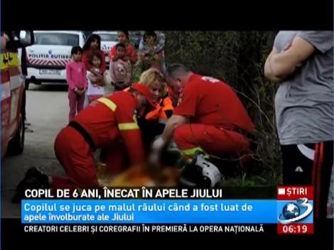 Copil de 6 ani, înecat în apele Jiului