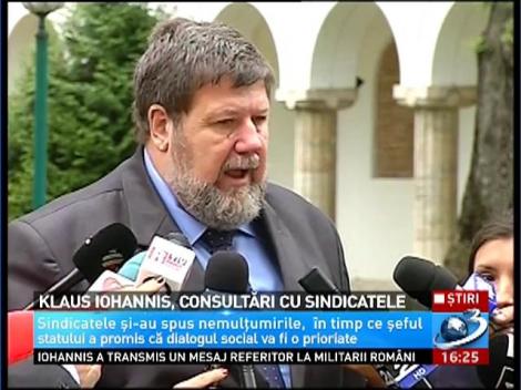 Klaus Iohannis, consultări cu sindicatele