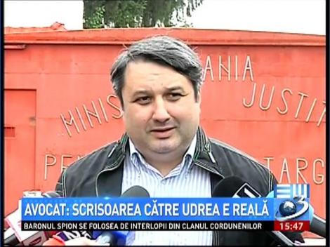 Avocat: Scrisoarea către Udrea e reală