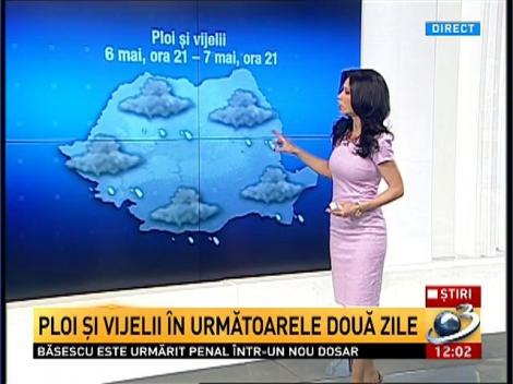 Ploi şi vijelii &icirc;n următoarele două zile