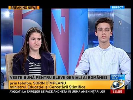 Sinteza zilei: Veste bună pentru elevii geniali ai Rom&acirc;niei