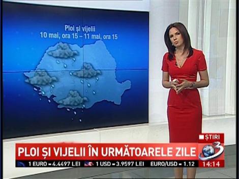 PLOI şi VIJELII în următoarele zile. Prognoza meteo