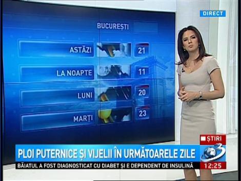 PLOI şi VIJELII în următoarele zile. Prognoza meteo