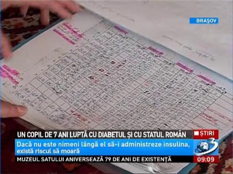 Un copil de 7 ani luptă cu diabetul şi cu statul român