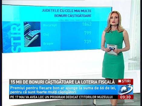 15 mii de bonuri câştigătoare la Loteria Fiscală