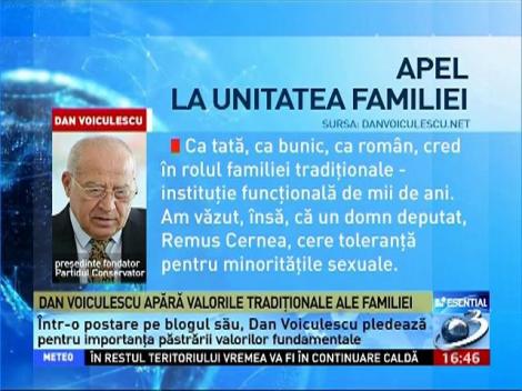 Dan Voiculescu apără valorile tradiţionale ale familiei