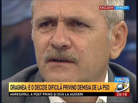 Dragnea: E o decizie dificilă privind demisia de la PSD