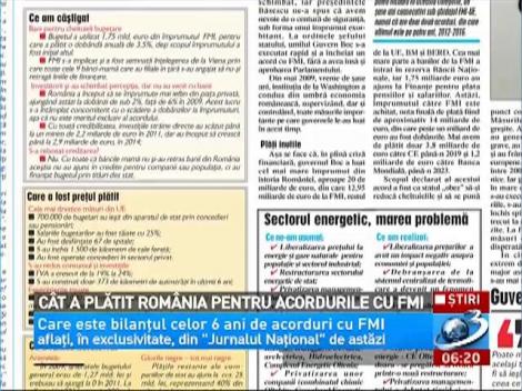 Cât a plătit România acordurile cu FMI