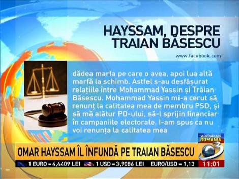 Omar Hayssam &icirc;l &icirc;nfundă pe Traian Băsescu