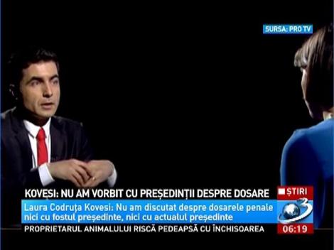 Kovesi: Nu am vorbit cu preşedinţii despre dosare