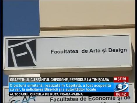 Graffiti-ul cu Sf&acirc;ntul gheorghe, reprodus la Timişoara