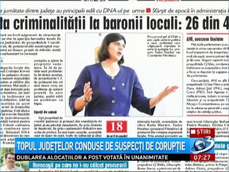 Topul judeţelor conduse de suspecţi de corupţie