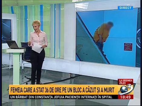 Femeia care ameninţa de peste 30 de ore că se va sinucide s-a aruncat &icirc;n gol