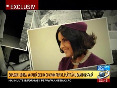 Exploziv: Udrea, vacanţă de lux cu avion privat, plătită cu banii din şpagă