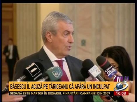 Băsescu &icirc;l acuză pe Tăriceanu că apără un inculpat