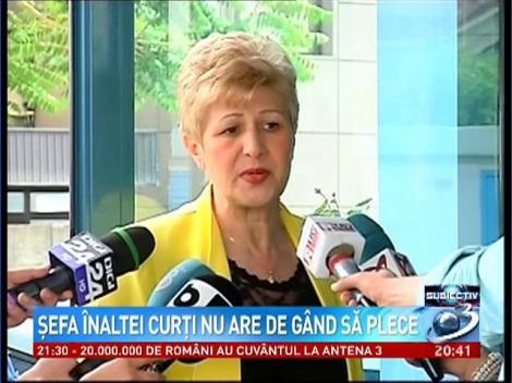 Subiectiv: Şefa &Icirc;naltei Curţi nu are de g&acirc;nd să plece