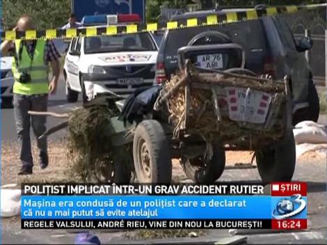 Poliţist implicat într-un grav accident rutier