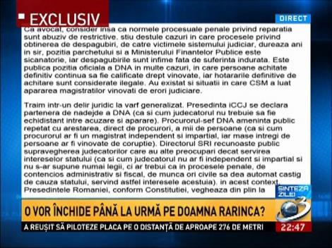 Profesor de drept: Doamna Mariana Rarinca, victimă nevinovată