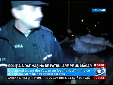 Poliţiştii care au dat maşina de patrulare pe... un măgar