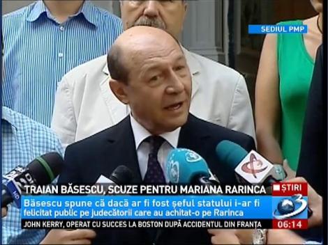 Traian Băsescu, scuze pentru Mariana Rarinca