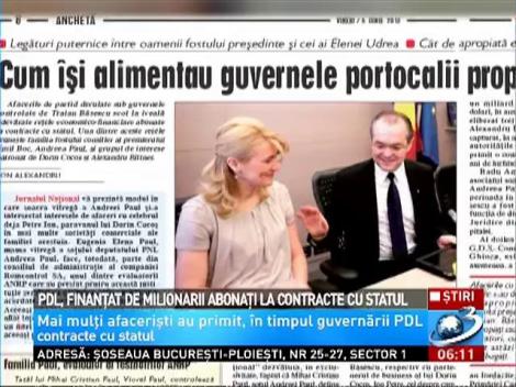 PDL, finanţat de milionarii abonaţi la contracte cu statul