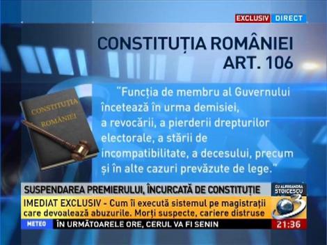 Q&A. Suspendarea premierului, &icirc;ncurcată de Constituţie