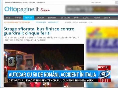 Un autocar cu 50 de rom&acirc;ni a fost implicat &icirc;ntr-un accident &icirc;n Italia