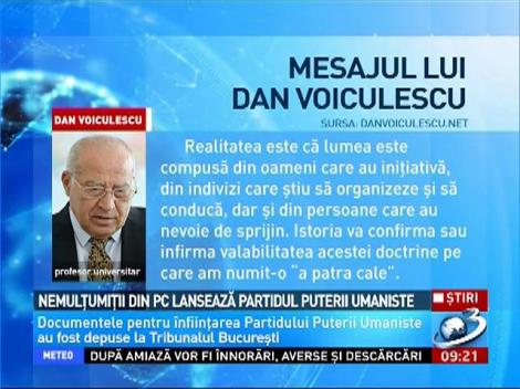 Nemulţumiţii din PC lansează Partidul Puterii Umaniste. Ce a scris Dan Voiculescu pe blogul său