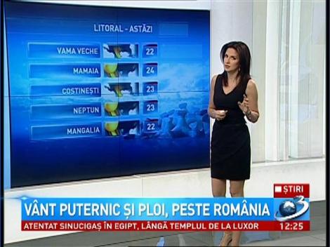 V&acirc;nt şi ploi peste Rom&acirc;nia