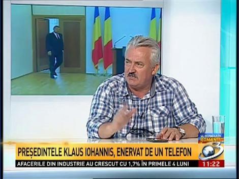 Presedintele Klaus Iohannis, enervat de un telefon