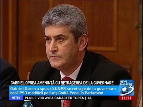 Oprea ameninţă cu retragerea de la guvernare