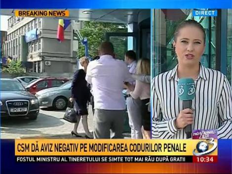 CSM dă aviz negativ pentru modificarea codurilor penale