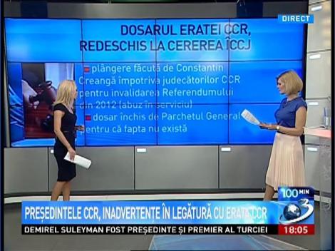 100 de minute. Preşedintele CCR, inadvertenţe &icirc;n legătură cu erata CCR