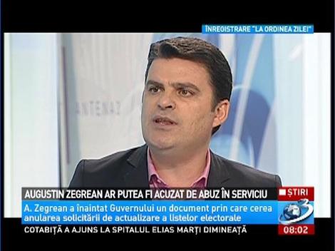 Augustin Zegrean ar putea fi acuzat de abuz în serviciu