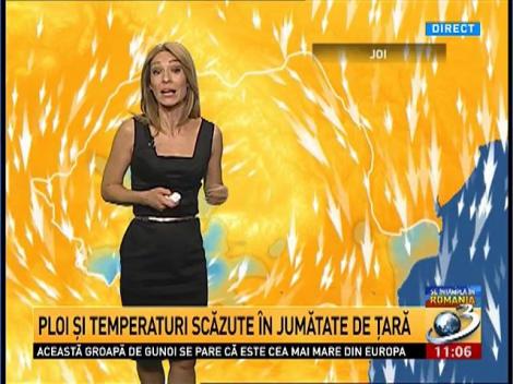 Codul galben de ploi şi vijelii, prelungit