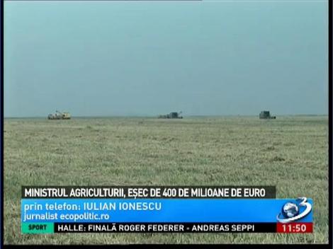 Ministrul Agriculturii, eşec de 400 de milioane de euro