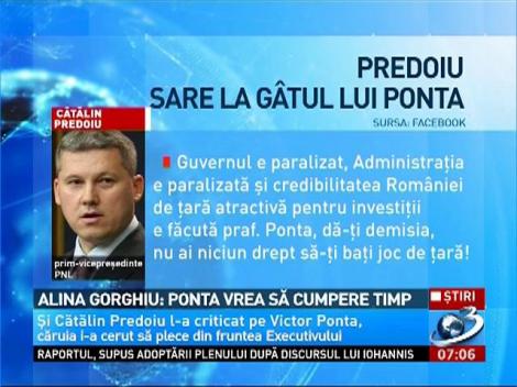 Alina Gorghiu: Ponta vrea să cumpere timp