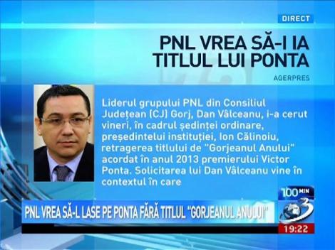PNL vrea să &icirc;l lase pe Ponta fără titlul de "Gorjeanul anului"