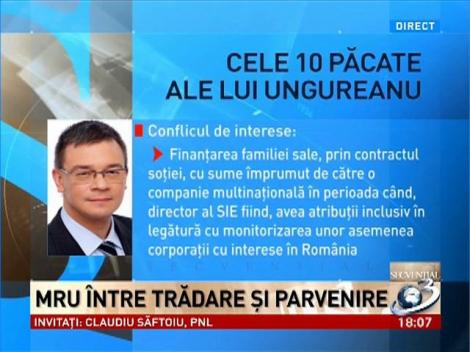 Secvenţial: Cele 10 păcate ale lui Ungureanu