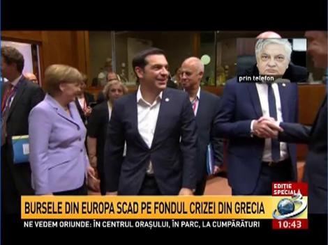 Bursele din Europa scad pe fondul crizei din Grecia