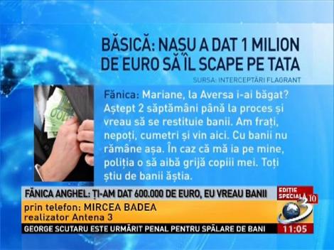 Noi înregistrări compromiţătoare cu Mircea Băsescu. Băsică: Naşu' a dat un milion de euro să îl scape pe tata