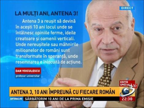 Dan Voiculescu urează La mulţi ani Antenei 3