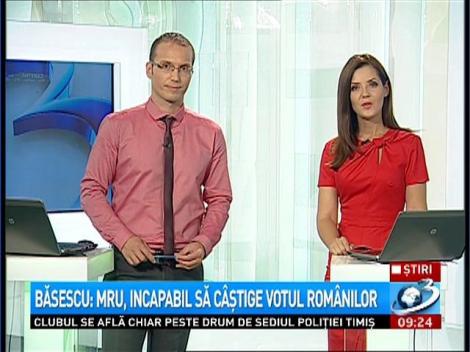 Băsescu: MRU, incapabil să c&acirc;ştige votul rom&acirc;nilor