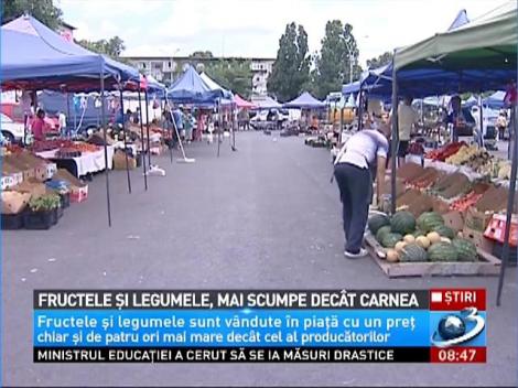 Fructele şi legumele, mai scumpe dec&acirc;t carnea